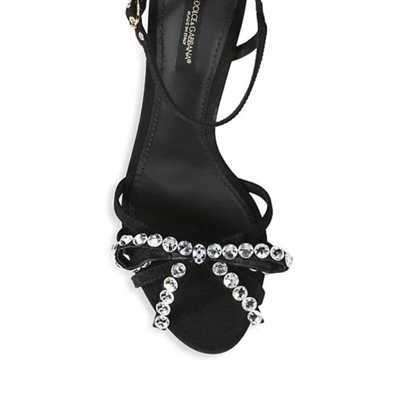 DOLCE&GABBANA Jewelled-Bow Grosgrain Sandals - Picture 12 of 12